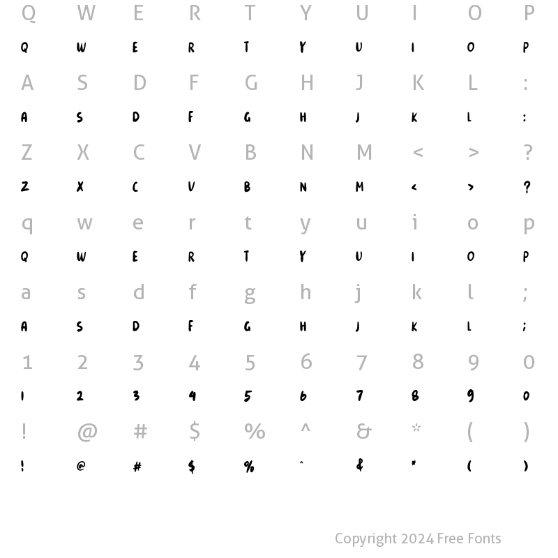 Character Map of Snowes Regular