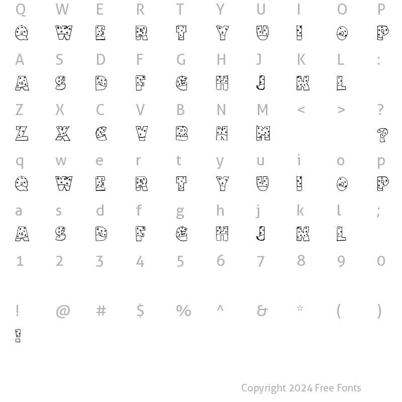 Character Map of Snowfall regular