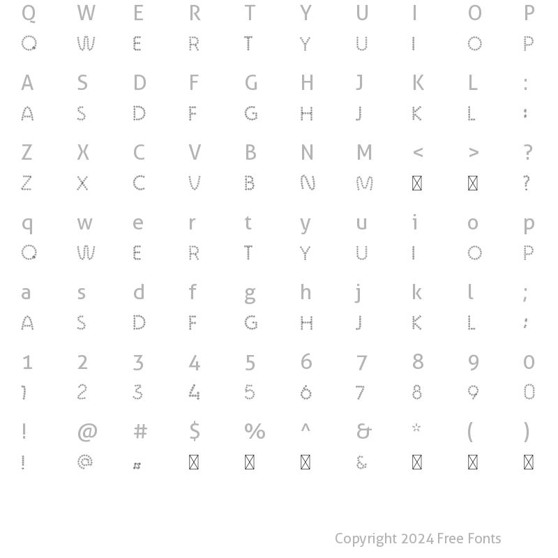 Character Map of Snowflakes Regular