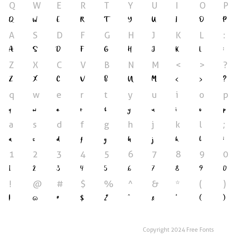 Character Map of Snowing Regular