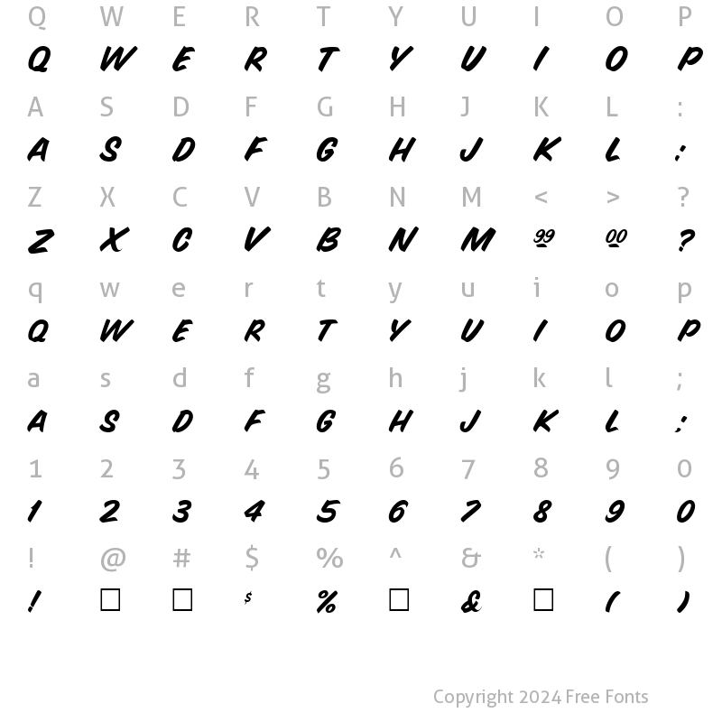 Character Map of Snyder Regular