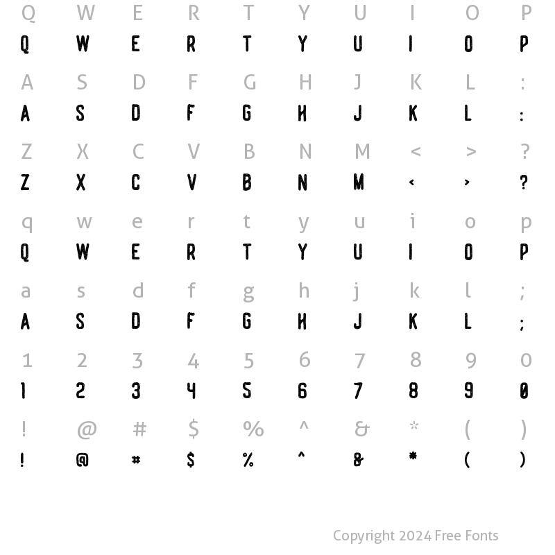 Character Map of Soca Normal Rustic NormalRustic