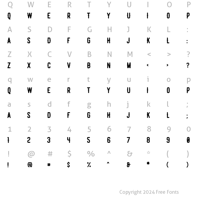 Character Map of Soca Western Normal