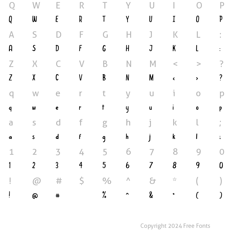 Character Map of SoccaBoy Regular