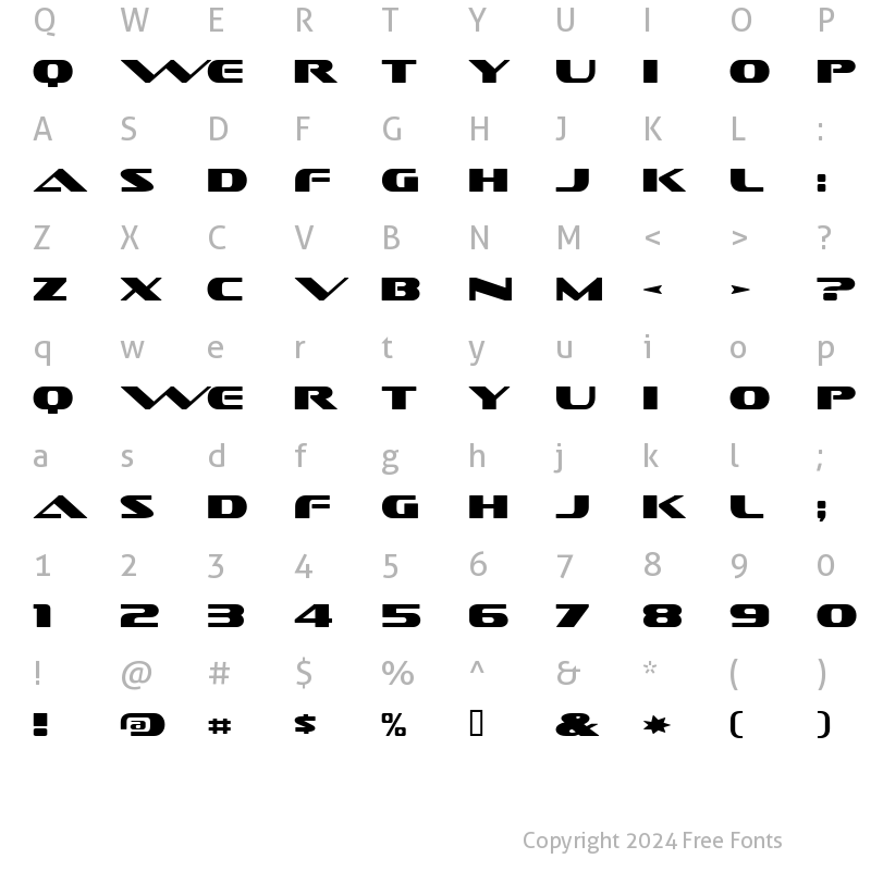 Character Map of Sofachrome Regular