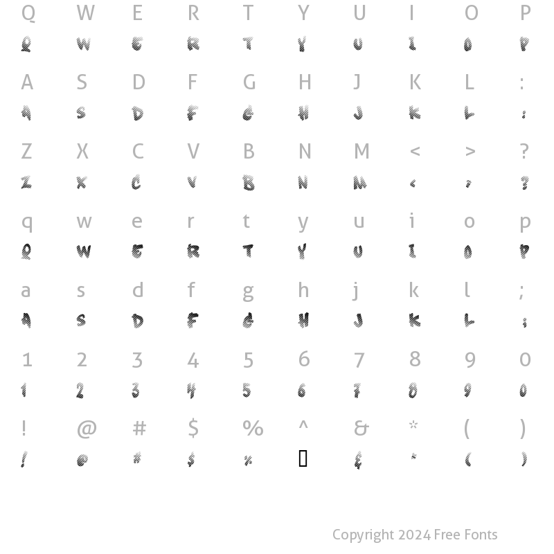 Character Map of Soft Sugar fade Regular