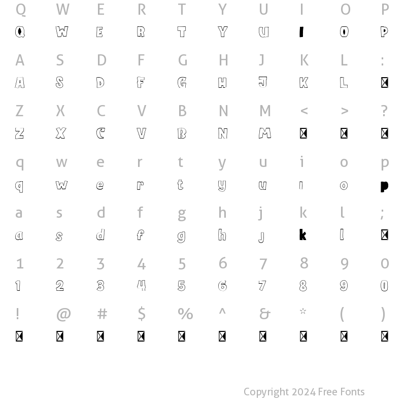 Character Map of Softstar Regular