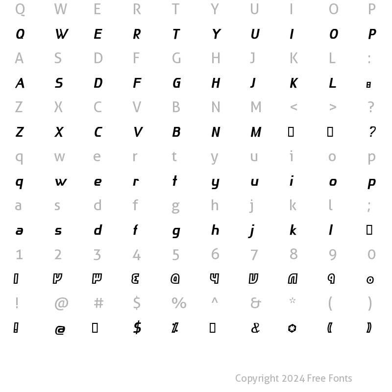 Character Map of SOGAND Regular