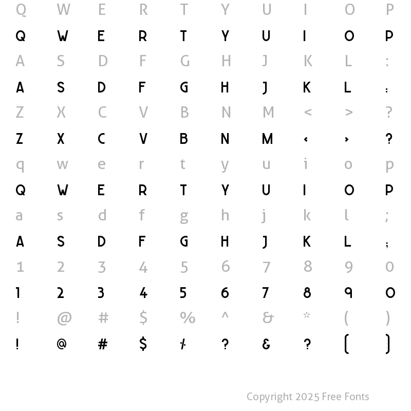 Character Map of Sojourn Regular