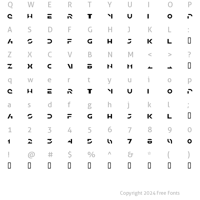 Character Map of Solar Sailer Regular