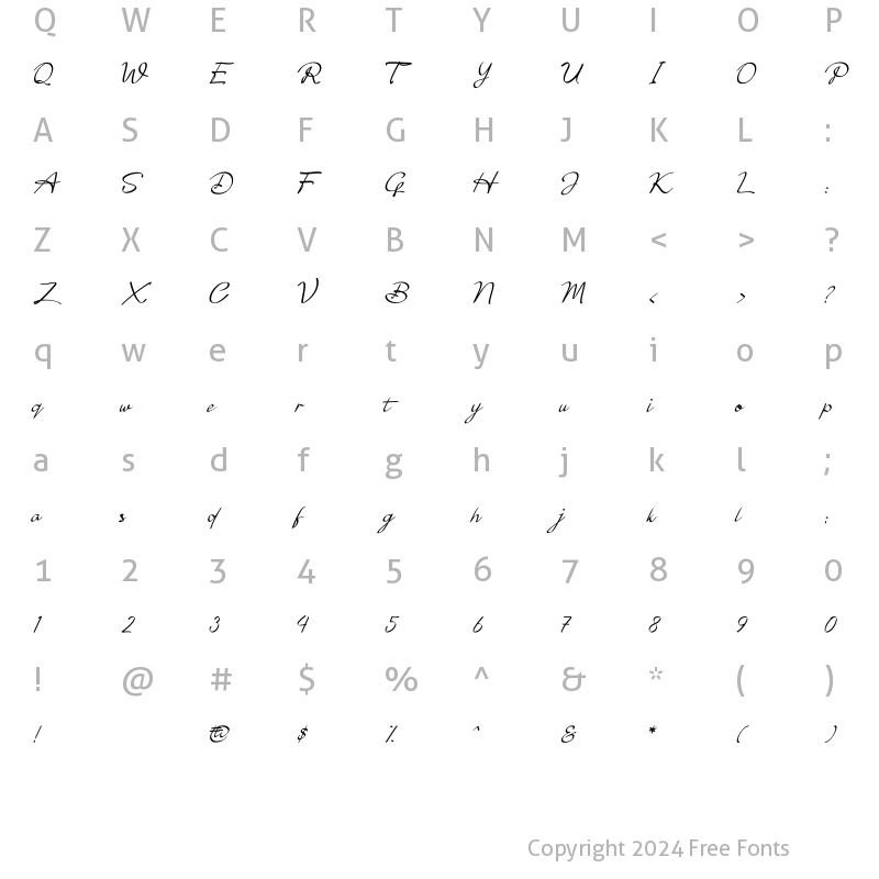 Character Map of Solastika Regular