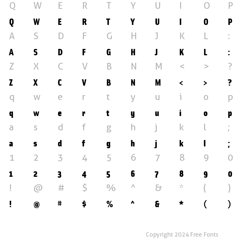 Character Map of SolexBlack Regular