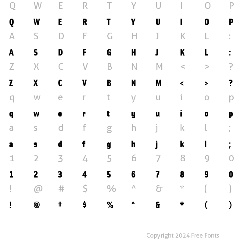 Character Map of SolexBlackLining Regular