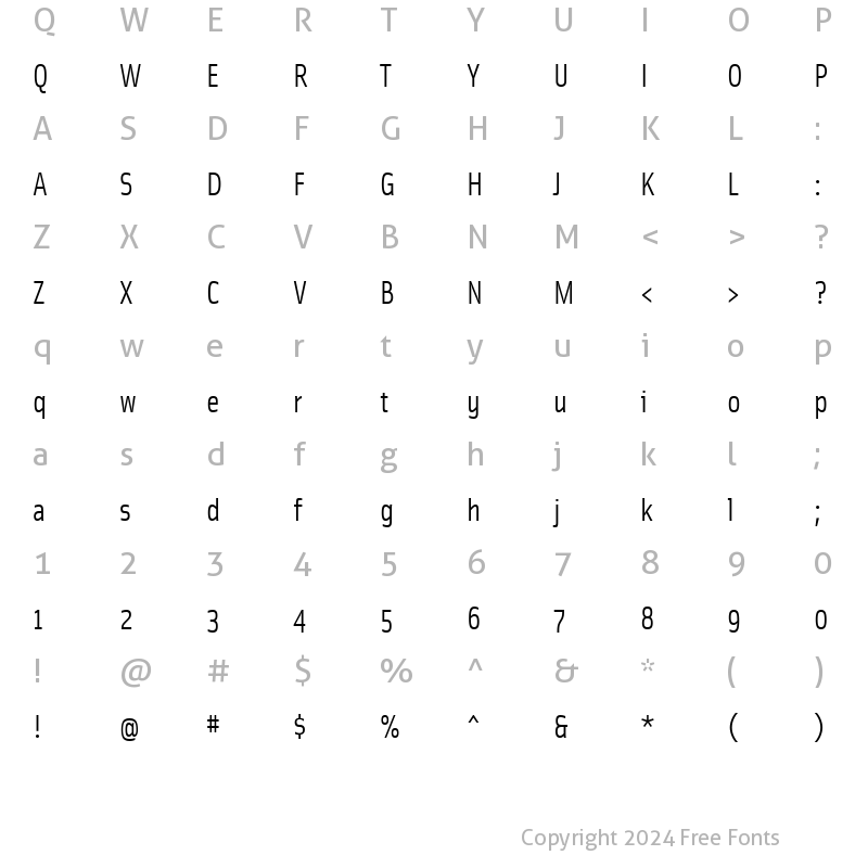 Character Map of SolexRegular Regular