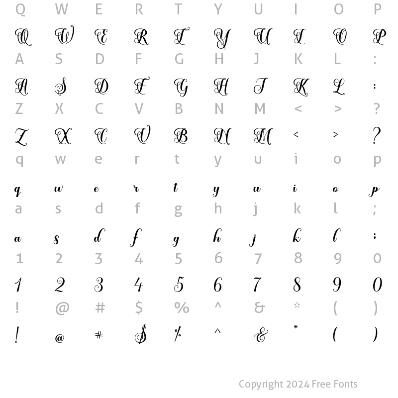 Character Map of Solidaritas Script Regular