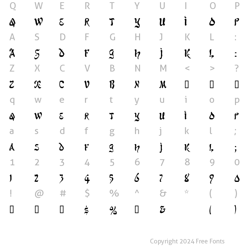 Character Map of SolomonCondensed Regular