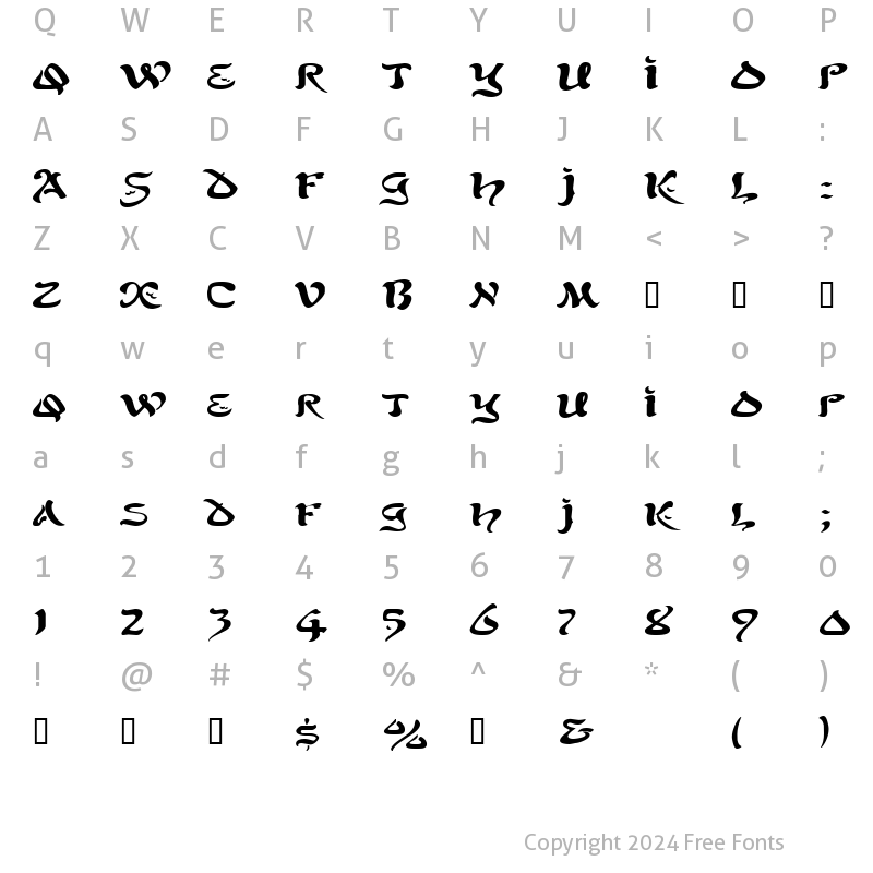 Character Map of SolomonExtended Regular