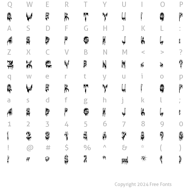 Character Map of SolsticeOfSuffering Regular