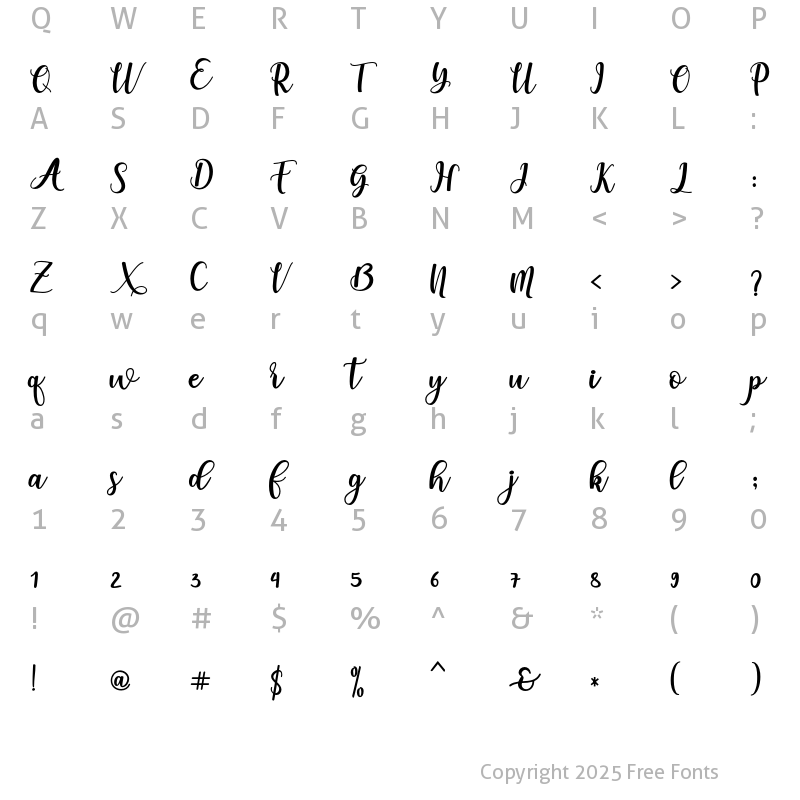 Character Map of someday Bold