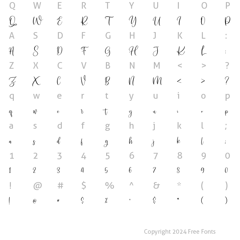 Character Map of Someday Script Regular