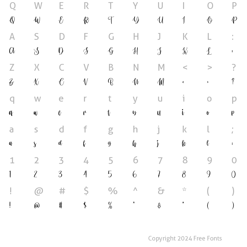 Character Map of Somelove Regular