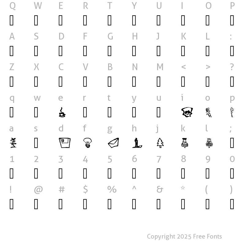 Character Map of Somepics Regular