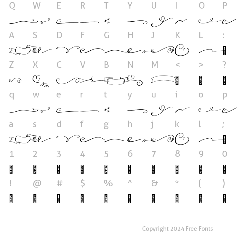 Character Map of Sometimes Maybe - Swashes Regular