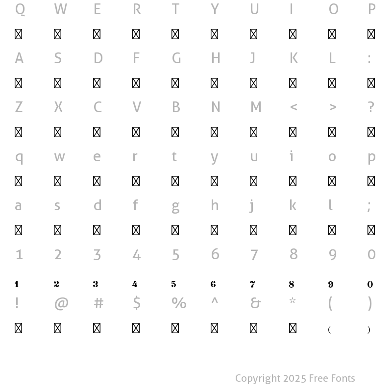 Character Map of Sonata Std Medium