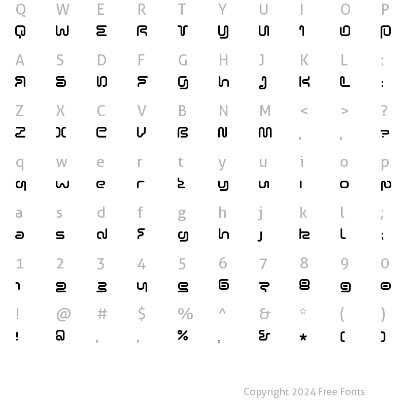 Character Map of Sonic Empire Regular