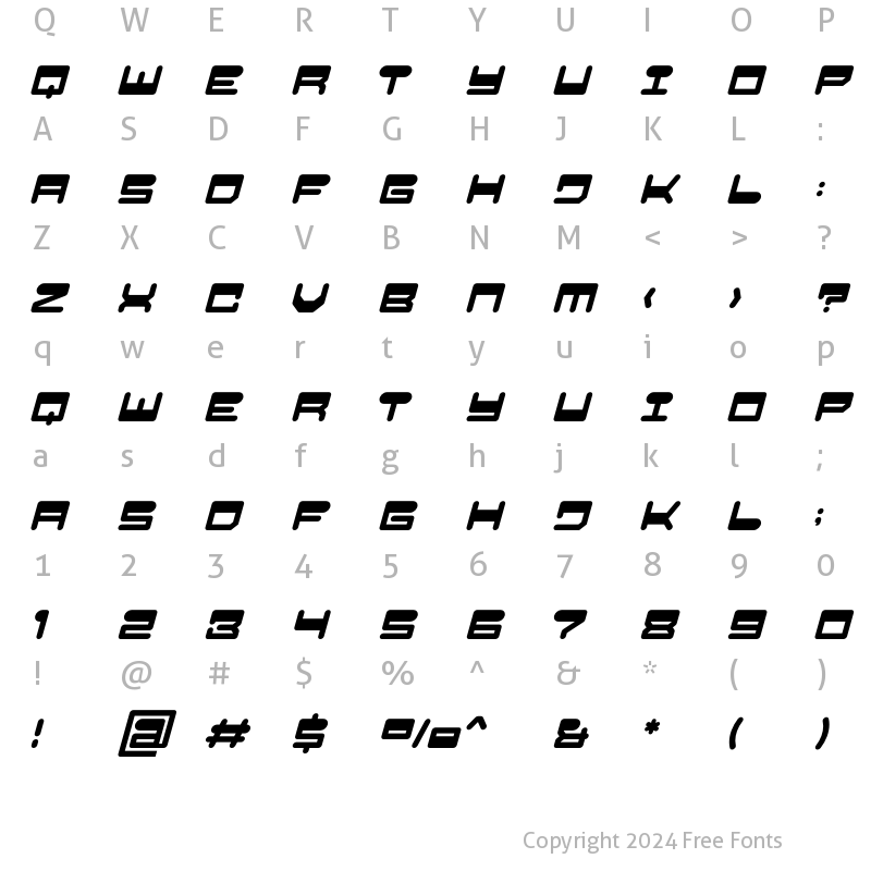 Character Map of Sonic Regular