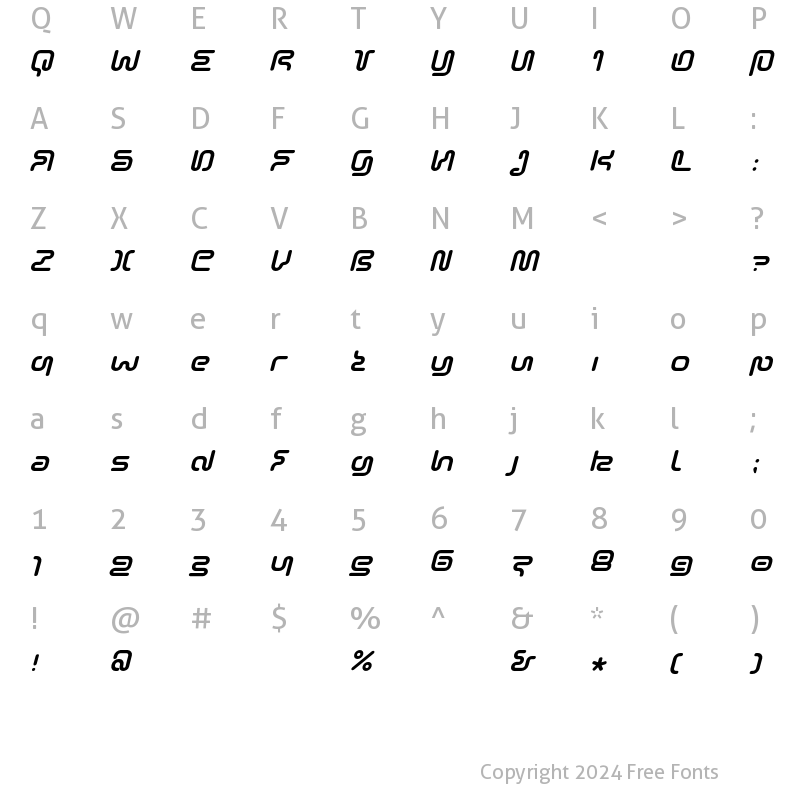 Character Map of SonicEmpire Italic