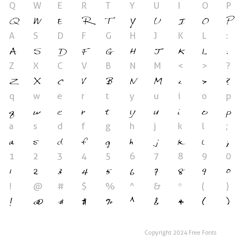 Character Map of Sonni Regular