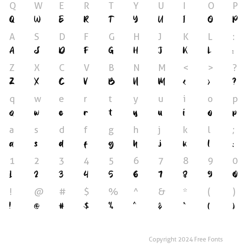 Character Map of Sonoxa Regular