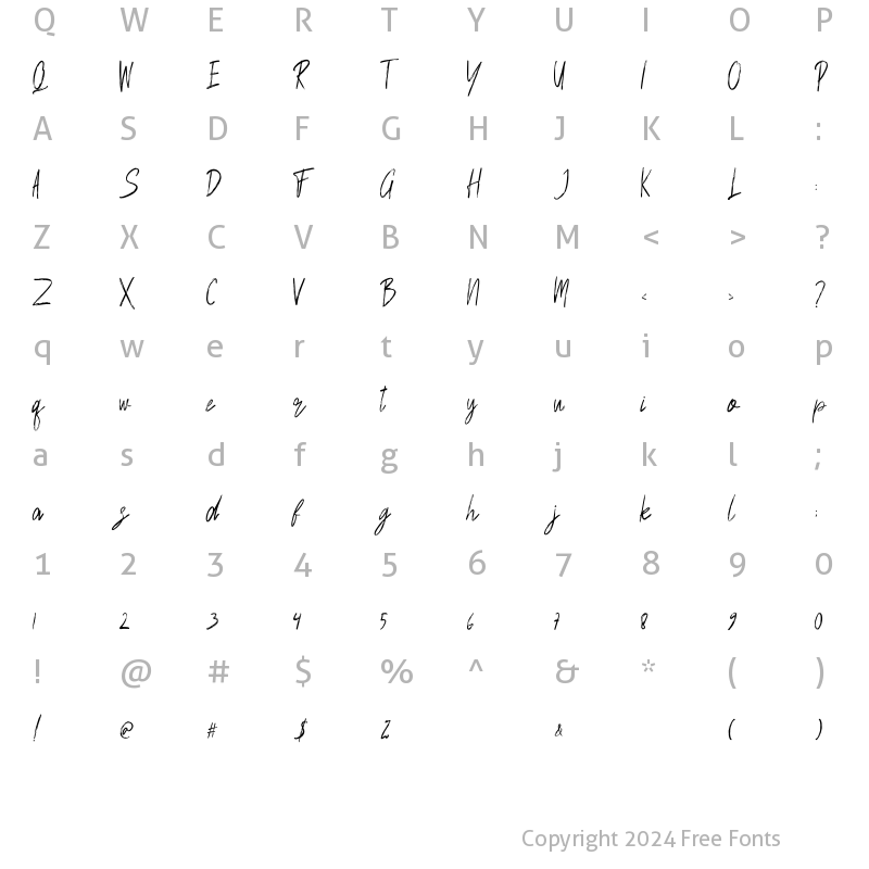 Character Map of Sonstylee Regular