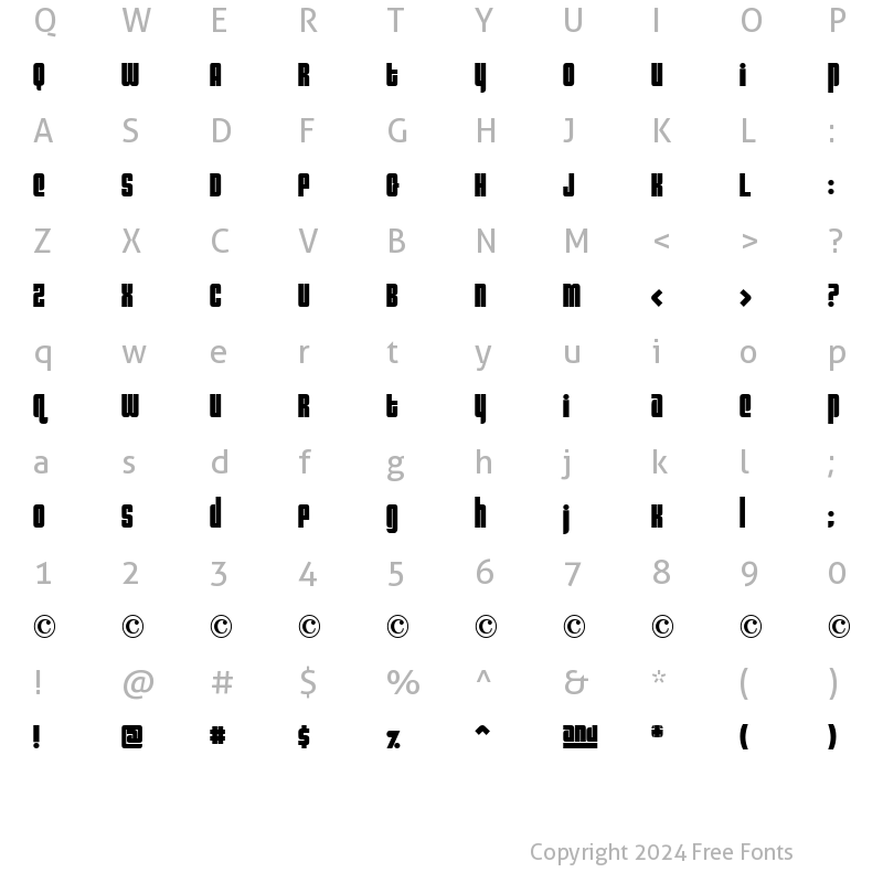 Character Map of SooperCosmic Regular