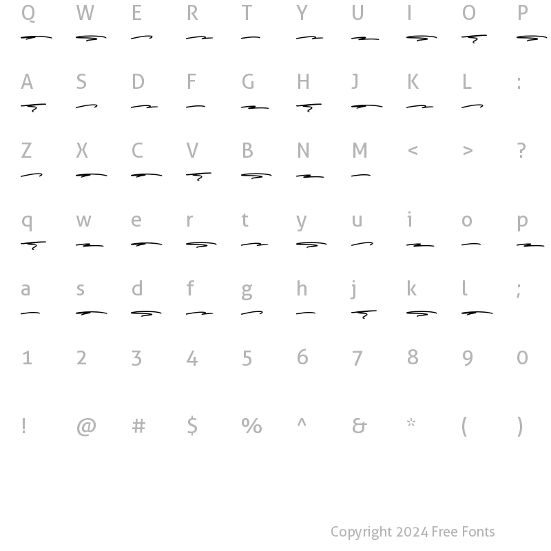 Character Map of Sophiaticha Swashes