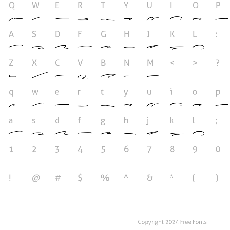 Character Map of Sophisticated Signature Swash Regular