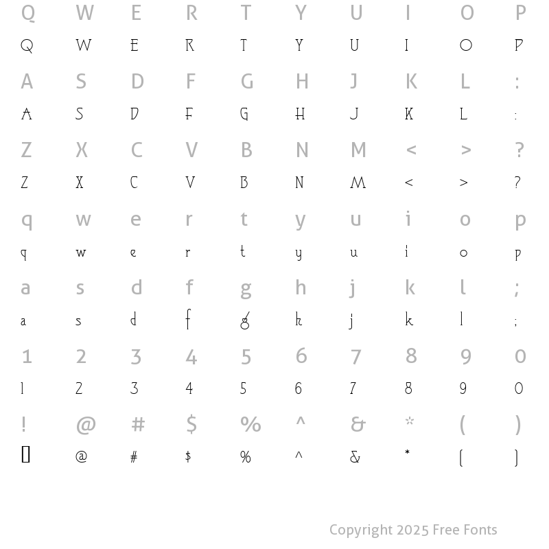 Character Map of SophisticatedLadyNF Medium
