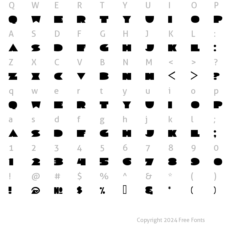 Character Map of Sorta Deco JL Regular