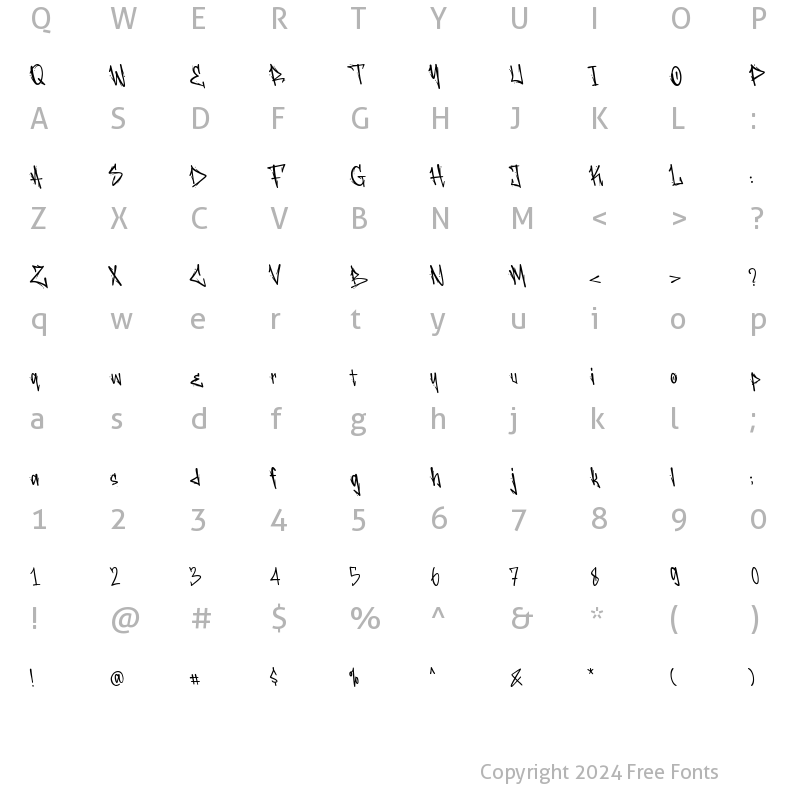 Character Map of Soul Doubt Alternate Regular