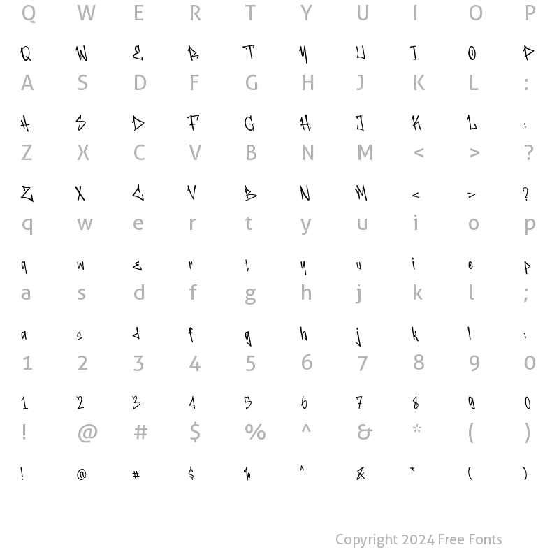 Character Map of Soul Doubt Regular