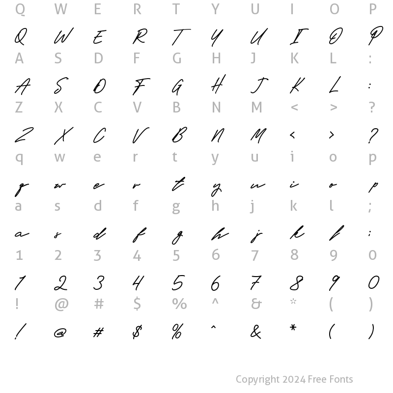 Character Map of Soulitair Regular