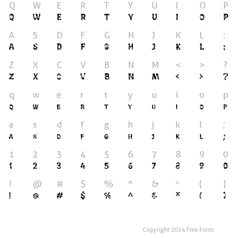 Character Map of Soundblast Regular