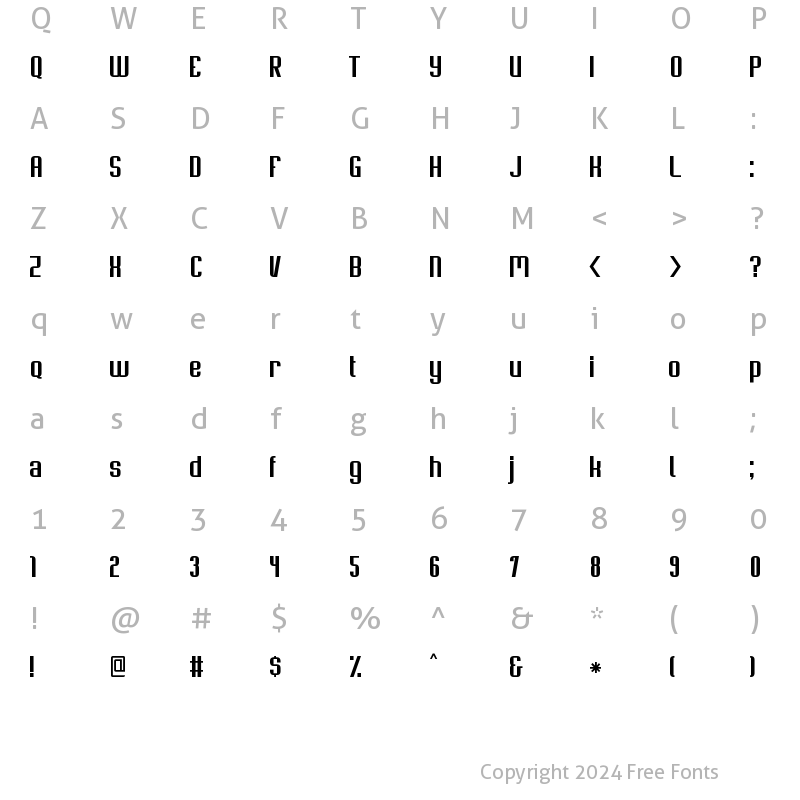 Character Map of Soupertrouper Regular Soupertrouper Regular