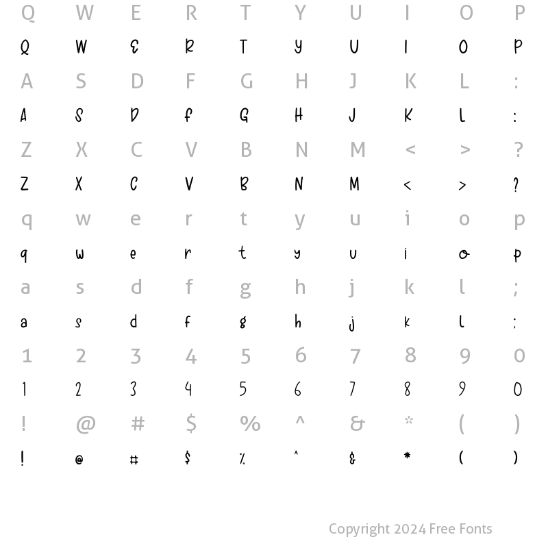 Character Map of Sour Dough Regular