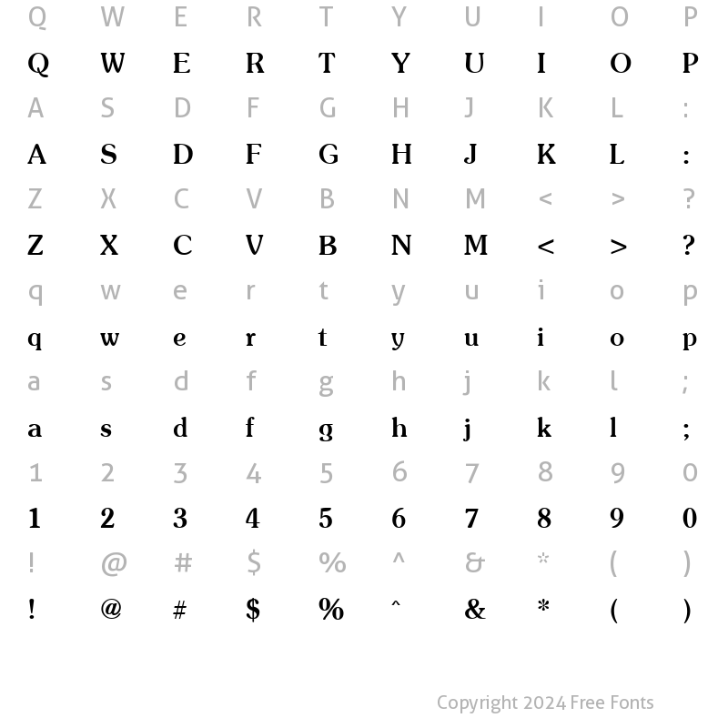 Character Map of Soutane Bold