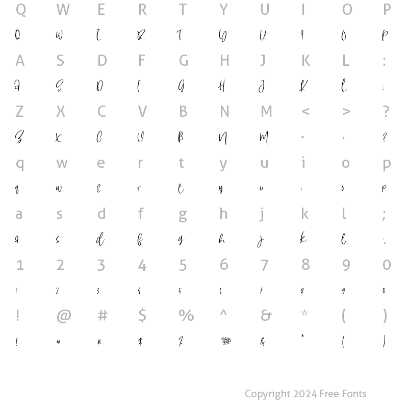 Character Map of South Dreamers Alternate Regular