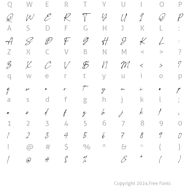 Character Map of South Sand Regular