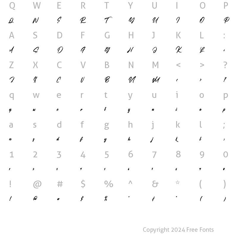 Character Map of Southland Regular