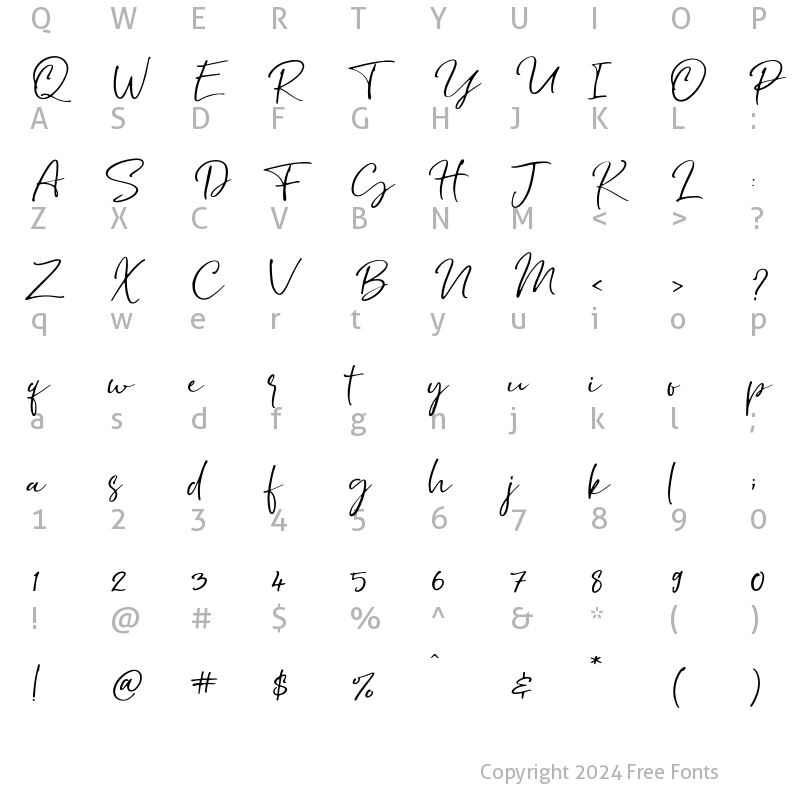 Character Map of Southnis Regular